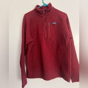 Patagonia Red Zip Up Sweater Fleece Material
